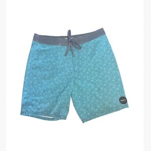 RVCA Teal and Gray Board Shorts